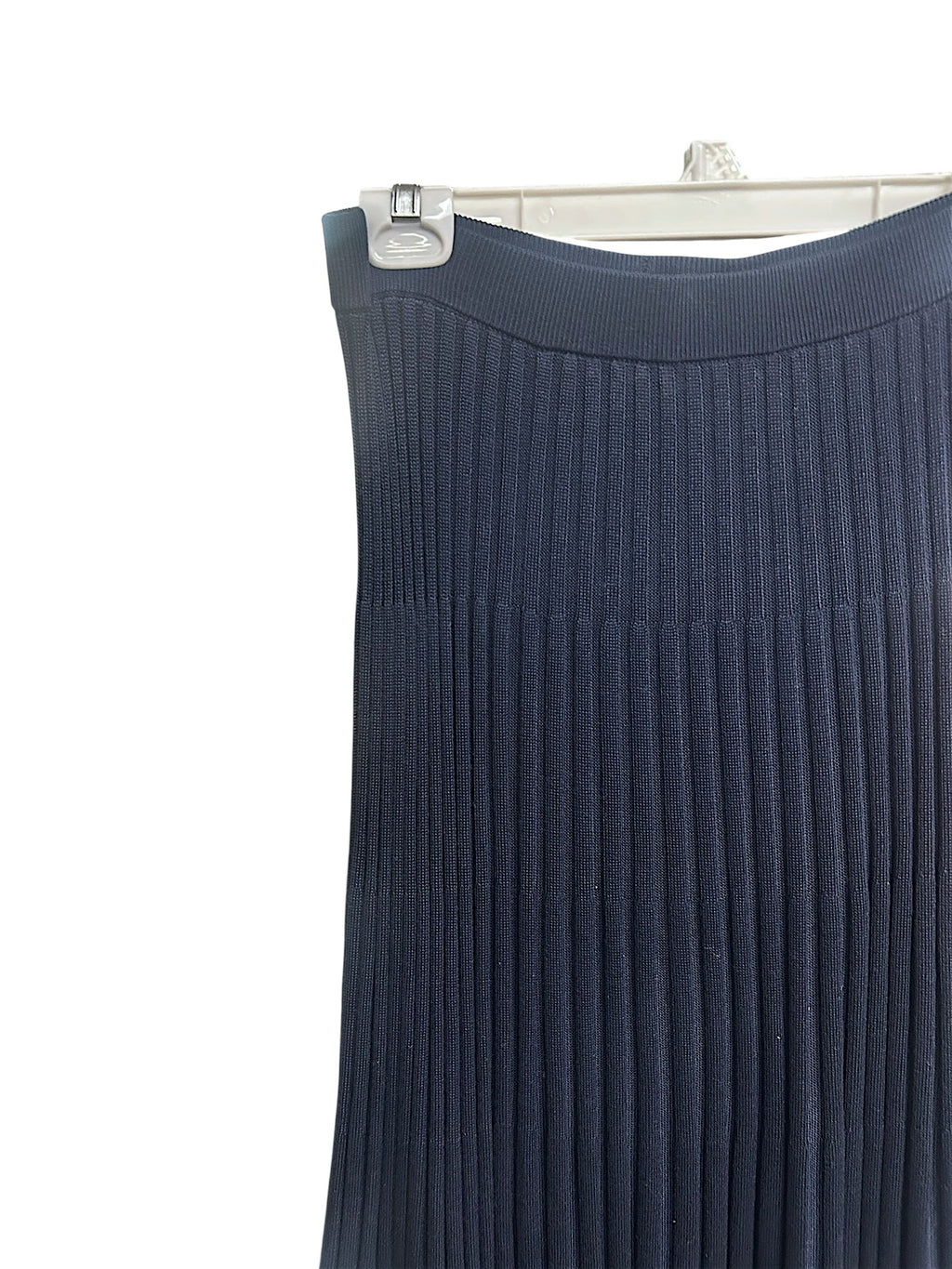 TUCKERNUCK ARION KNIT PLEATED NAVY BLUE MIDI SKIRT SIZE XL