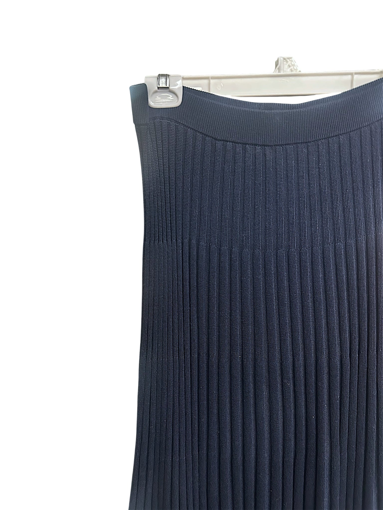 TUCKERNUCK ARION KNIT PLEATED NAVY BLUE MIDI SKIRT SIZE XL