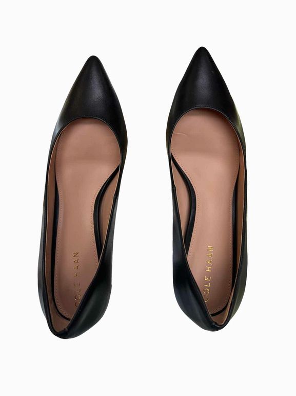 COLE HAAN NIB 45MM BLACK HEEL LEATHER PUMP SIZE: 9.5