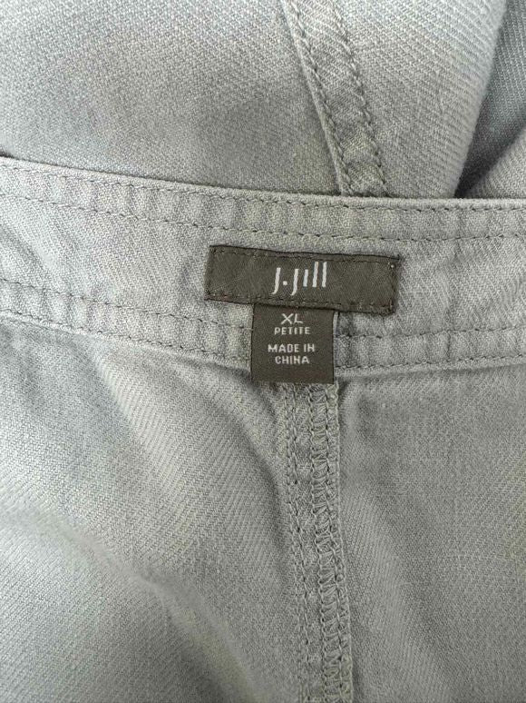 JJILL LINEN BIB OVERALL JUMPER LIGHT GRAY DRESS SIZE XL