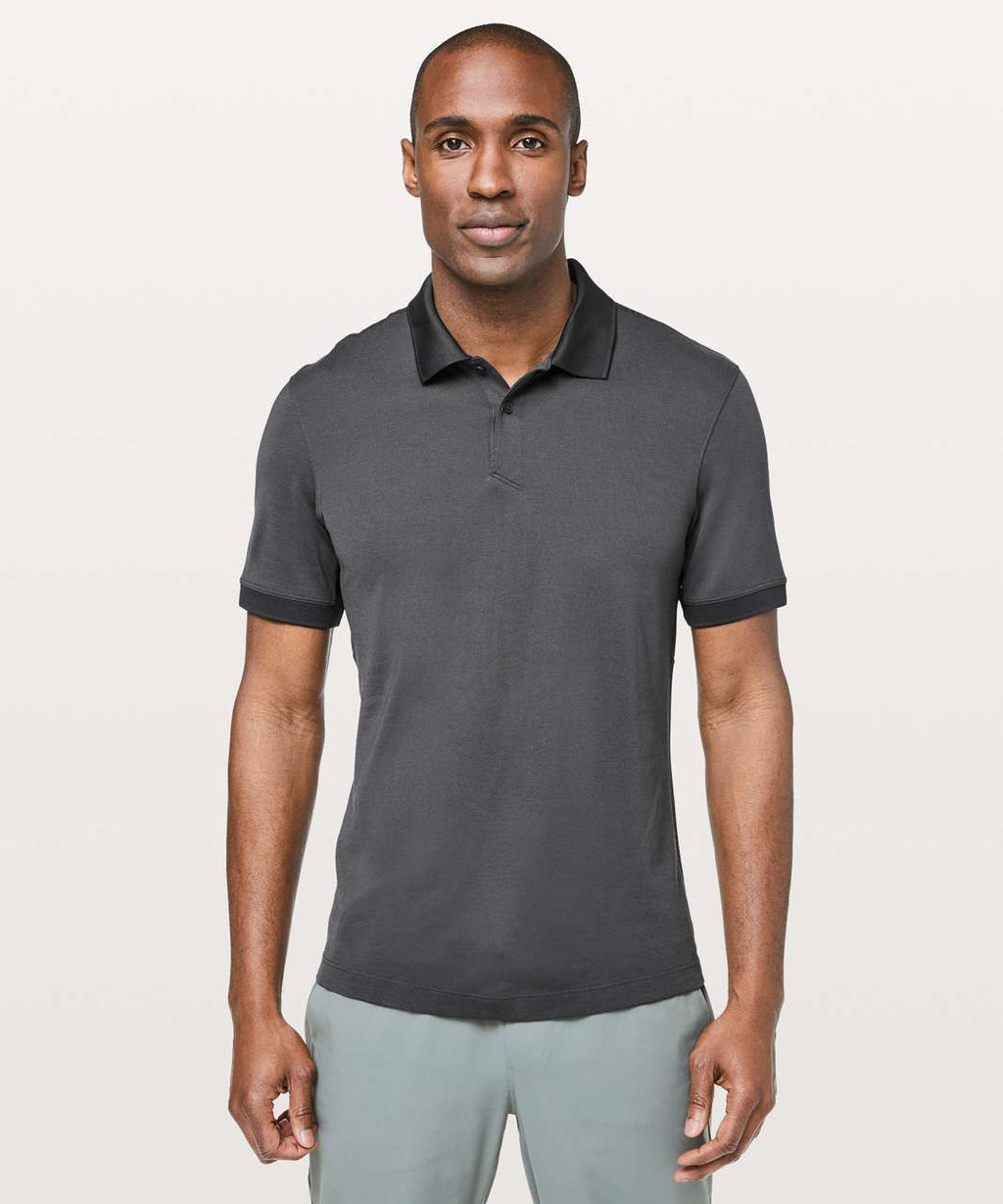 LULULEMON TECH PIQUE POLO OBSIDIAN SIZE: M