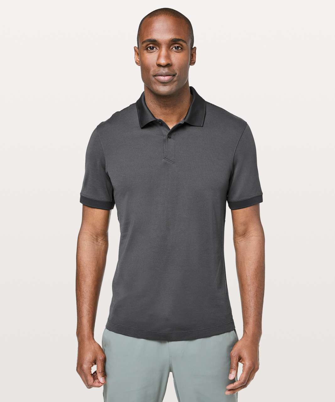 LULULEMON TECH PIQUE POLO OBSIDIAN SIZE: M
