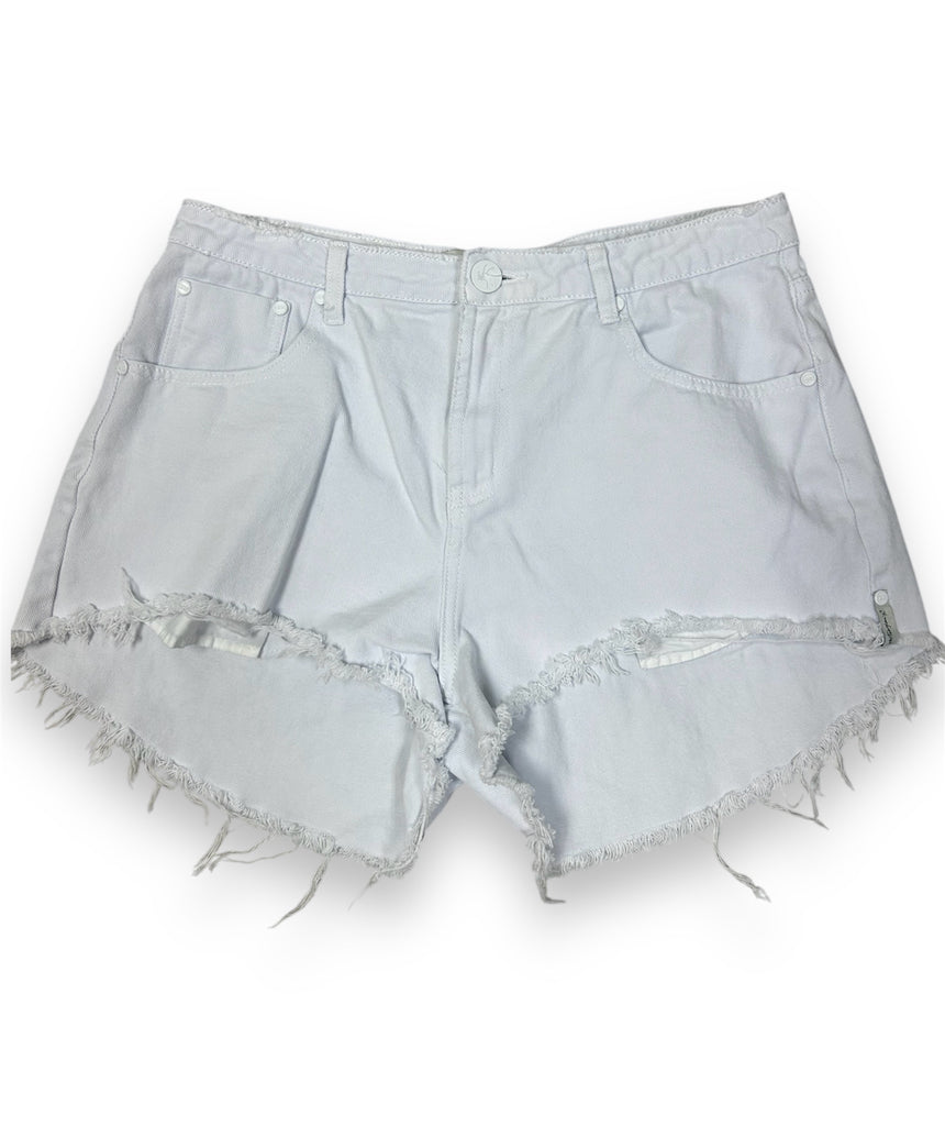 ONE X ONE TEASPOON BONITAS LOW WAIST DENIM SHORTS WHITE SIZE 32