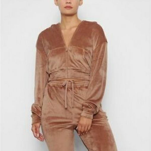 SKIMS VELOUR TRACKSUIT IN COPPER SIZE L