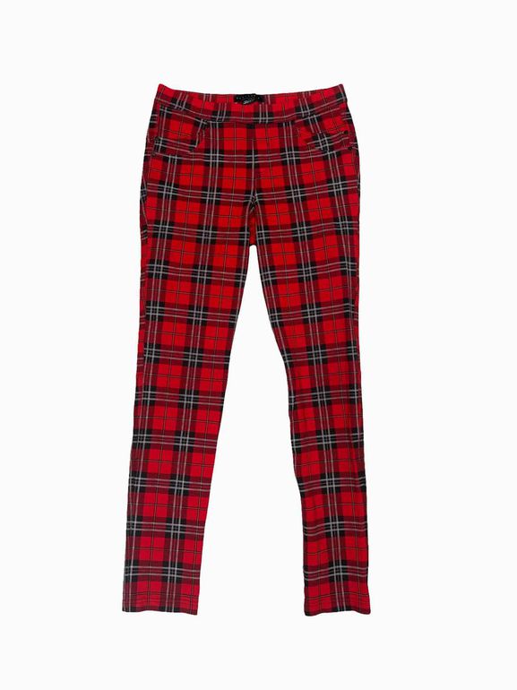 SANCTUARY GREASE RED PLAID LEGGING PANT SIZE: S