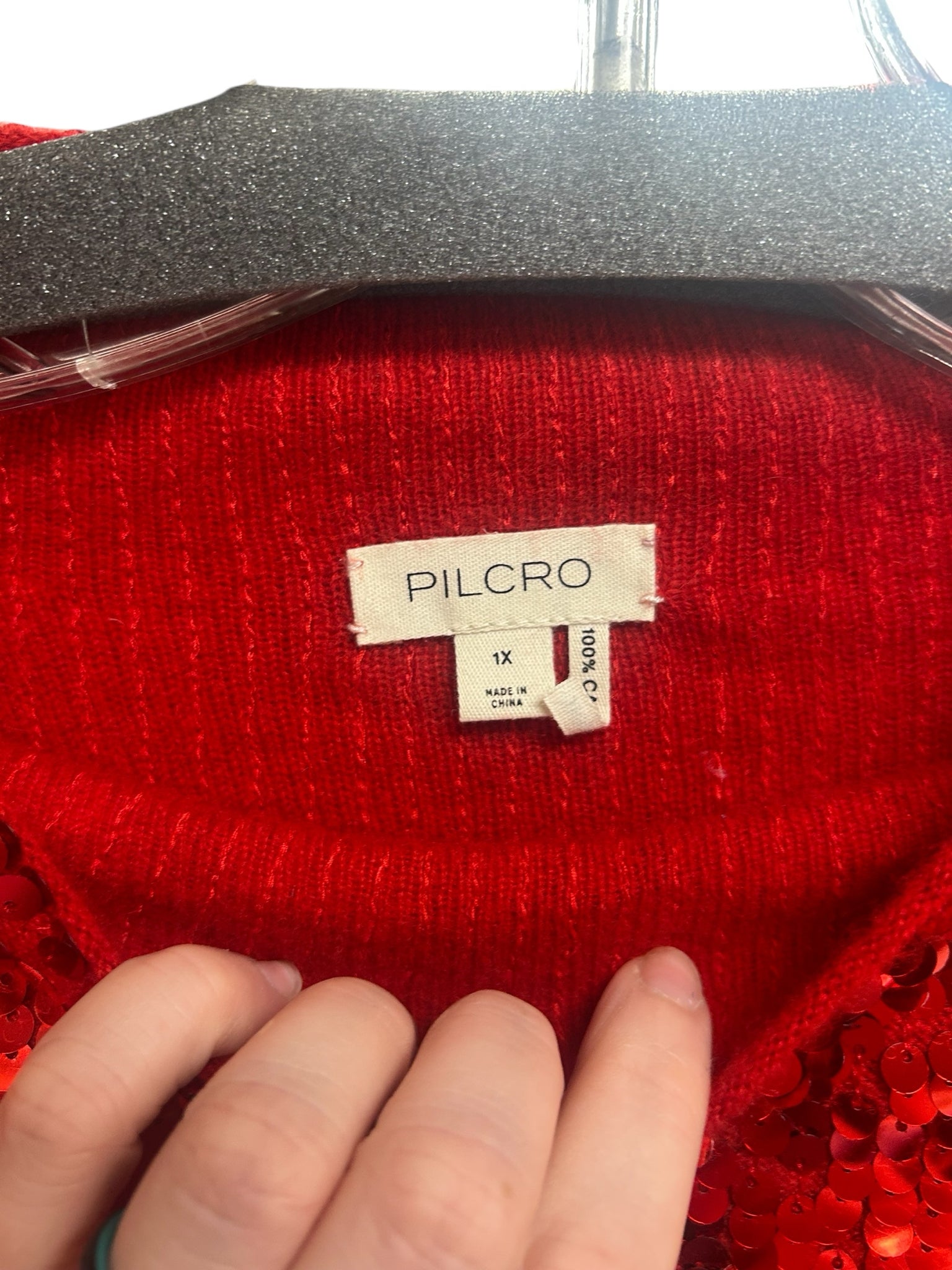 ANTHROPOLOGIE PILCRO THE ALANI CASHMERE MOCK NECK SEQUIN SWEATER SIZE 1X
