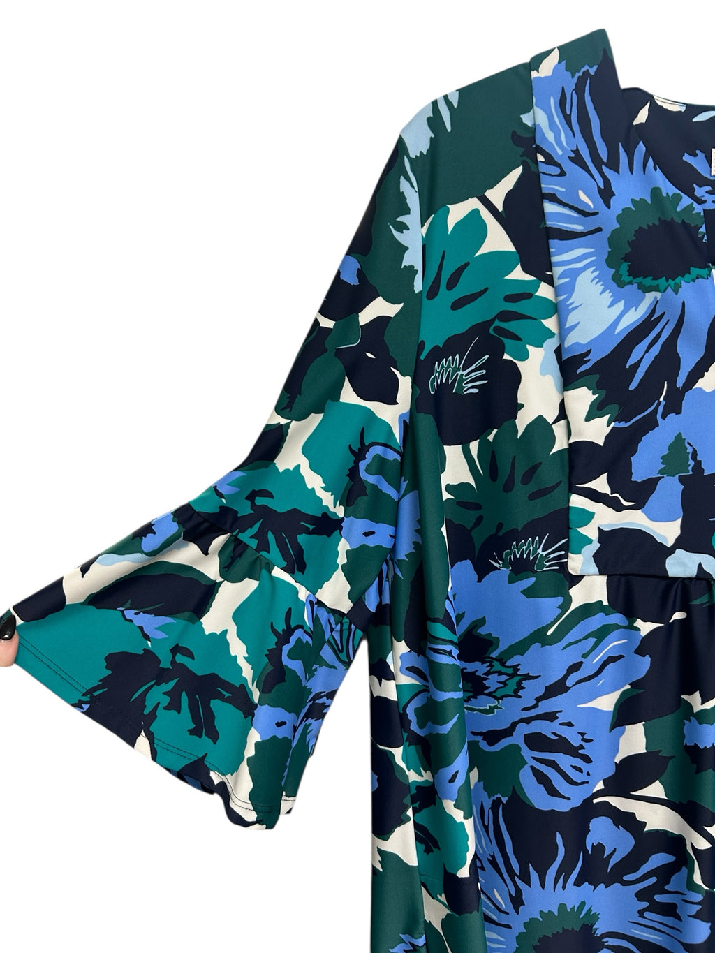 NWT JUDE CONNALLY  KERRY WILDFLOWER JADE W/BELL SLEEVES DRESS SIZE XXL