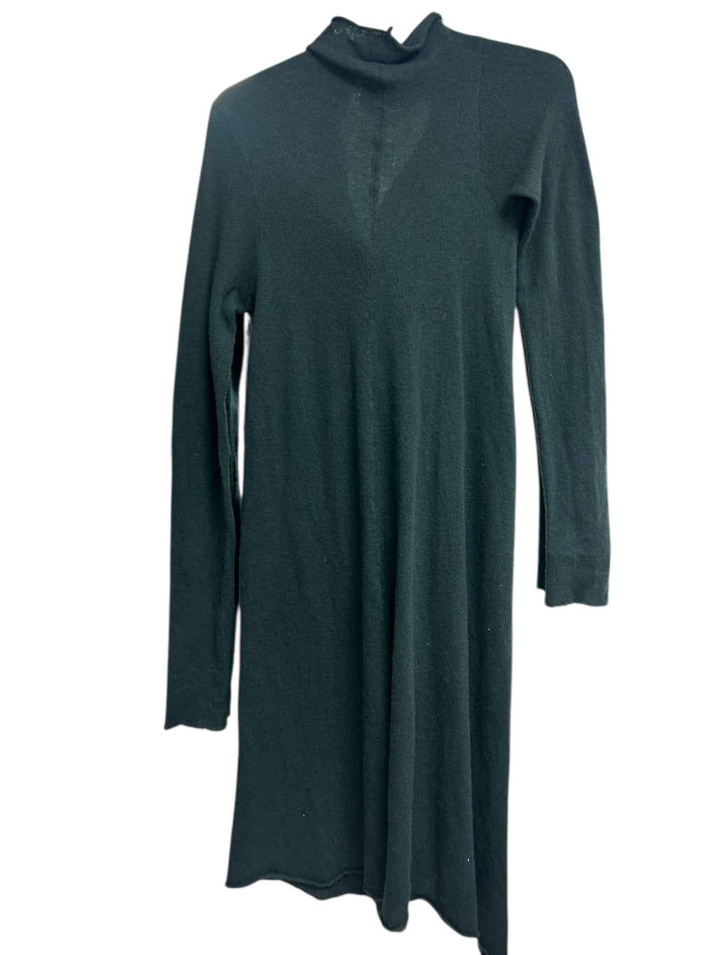 RUNDHOLZ 100% CASHMERE ART TO WEAR DIP EVERGREEN TUNIC SWEATER SIZE XS