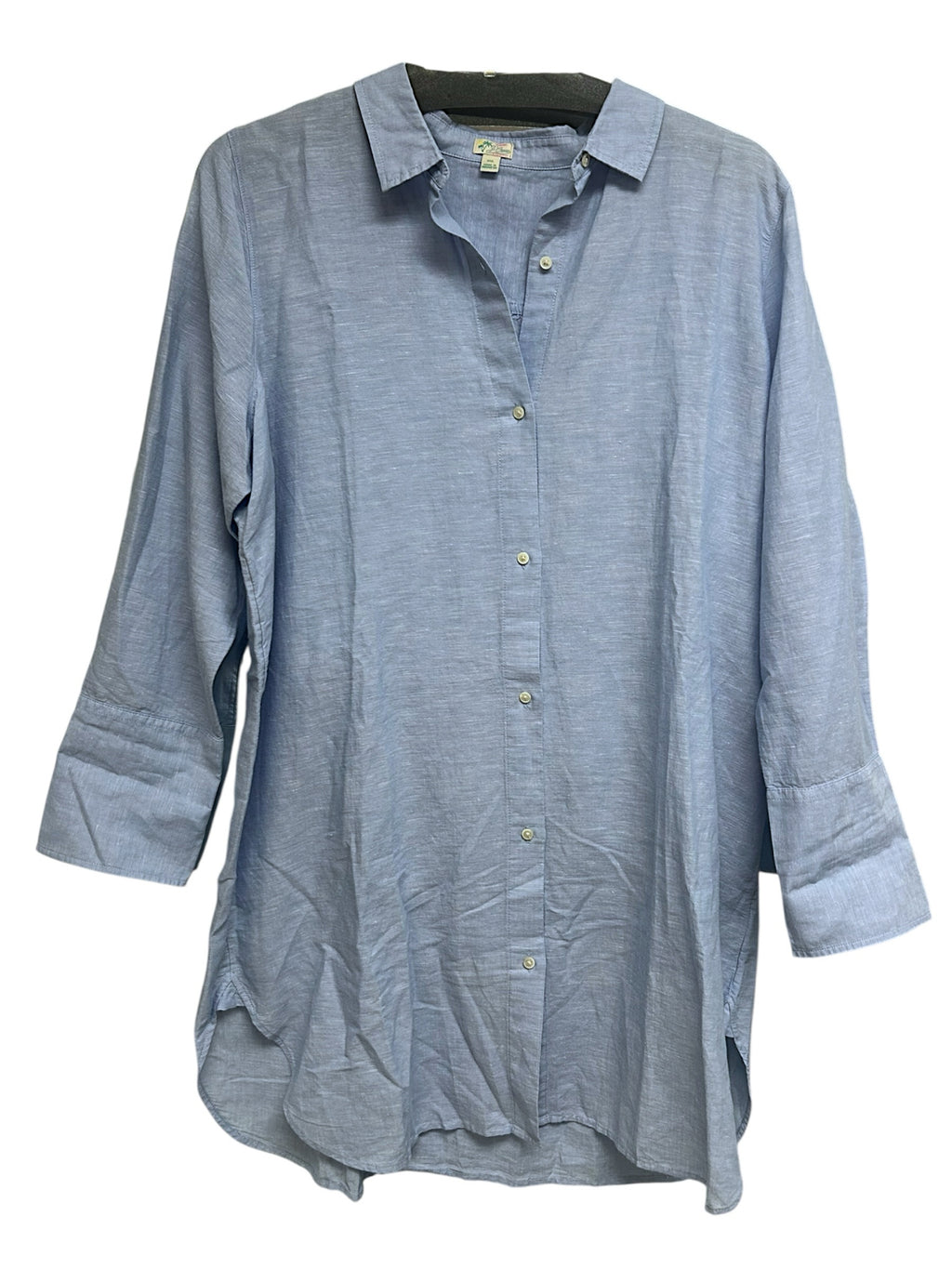 JCREW CLASSIC FIT BEACH SHIRT LIGHT BLUE IN LINEN COTTON BLEND SIZE XXL