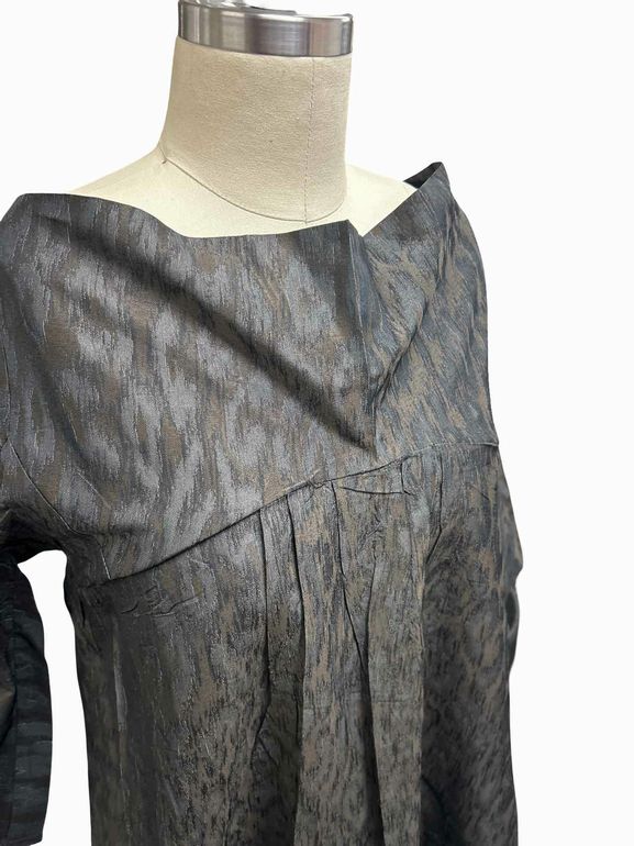 COTELAC  DRAPE NECK SATIN SHIFT DRESS SIZE:XS