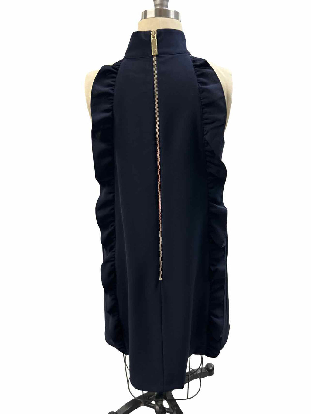TED BAKER TORRIYA RUFFLE SLEEVELESS DRESS SIZE: 2