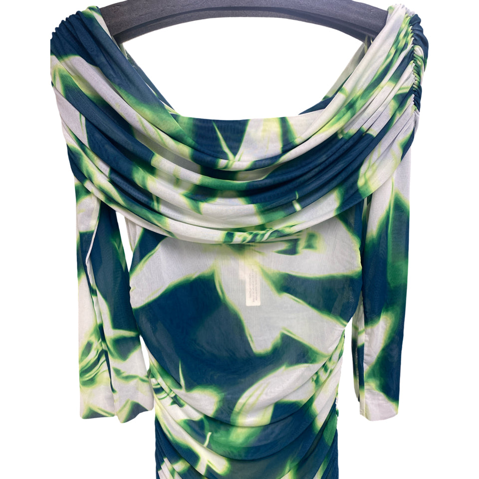 Y2K ANTHROPOLOGIE NWT AFRM POLLY MESH OFF THE SHOULDER MAXI SIZE L