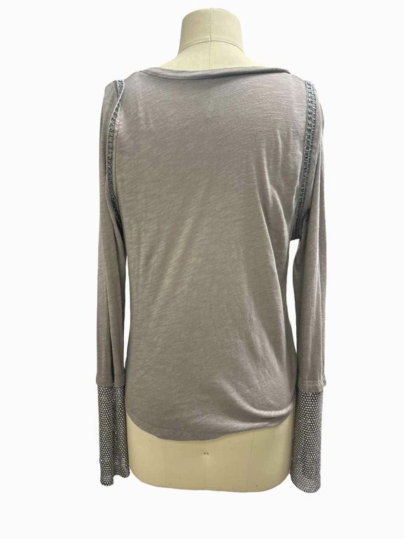 FREE PEOPLE  AFTER DARK CUFF LONG SLEEVE TEE SIZE: S