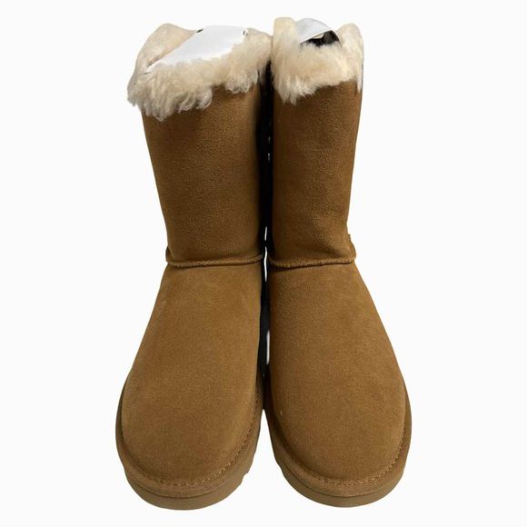 UGG NIB! BAILEY BOW VELVET RIBBON CHESTNUT BUUTS SIZE 9