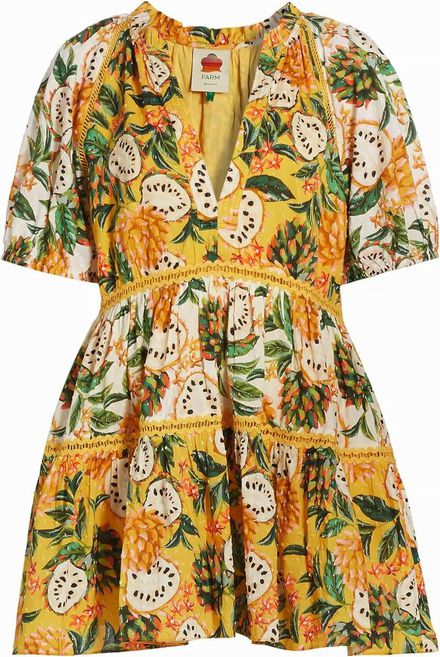 ANTHROPOLOGIE FARM RIO BIRIBA MIX MINI DRESS SIZE: S