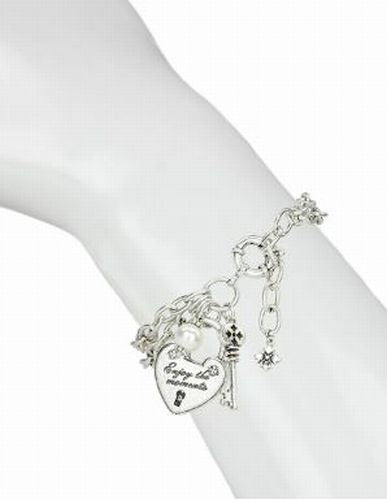 PATRICIA NASH LOCK AND KEY COLLECTION ENJOY THE MOMENTS DOUBLE STRAND CHARM BRACELET