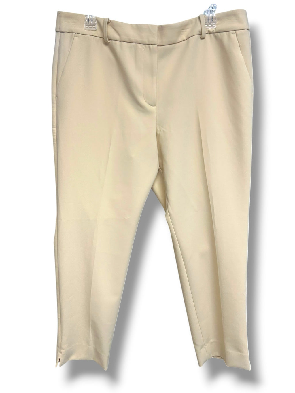 NWT TALBOTS HAMPSHIRE CREAM ANKLE DRESS PANTS SIZE 14 PETITE