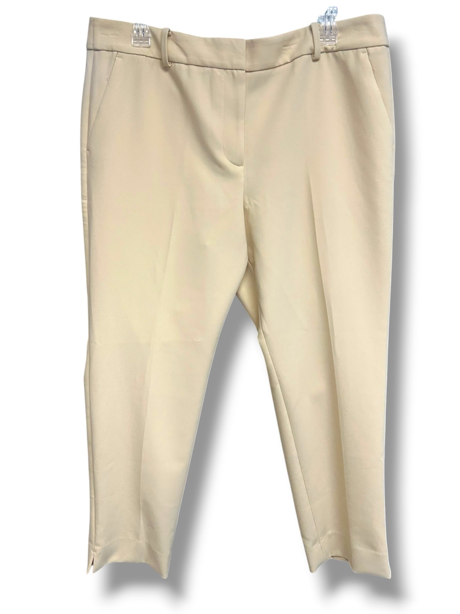 NWT TALBOTS HAMPSHIRE CREAM ANKLE DRESS PANTS SIZE 14 PETITE