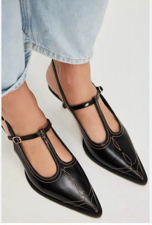 FREE PEOPLE NEW IN BOX SALOON STITCH KITTEN HEEL SIZE 8