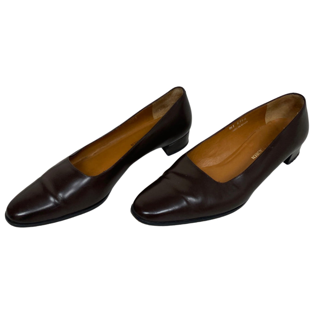 RALPH LAUREN DARK BROWN VINTAGE LOW HEEL LOAFERS SIZE 9.5