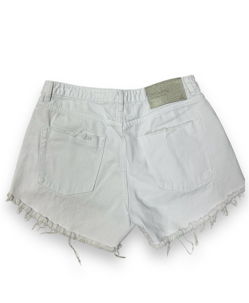 ONE X ONE TEASPOON BONITAS LOW WAIST DENIM SHORTS WHITE SIZE 32