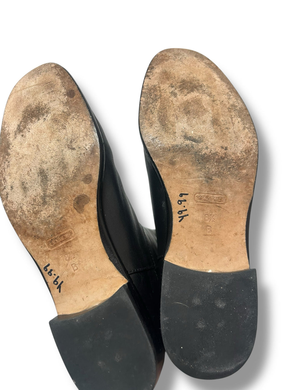 COACH CAYDEN BLACK LEATHER TALL RIDING BOOTS SIZE 8.5