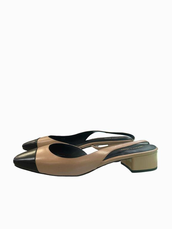 NIB VERONICA BEARD CECILE LEATHER CAP TOE SLING FLAT SIZE: 10.5