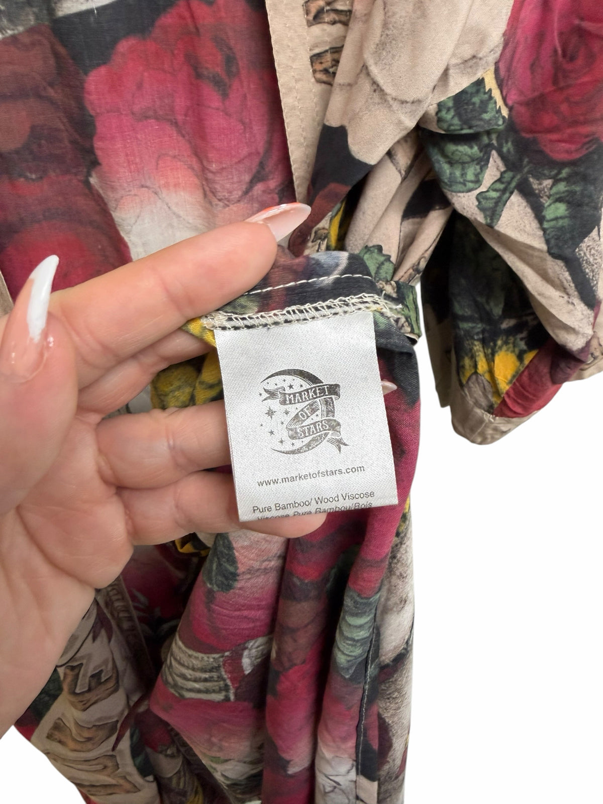 MARKET OF STARS FRIENDSHIP LOVE & TRUTH BAMBOO DUSTER KIMONO ONE SIZE
