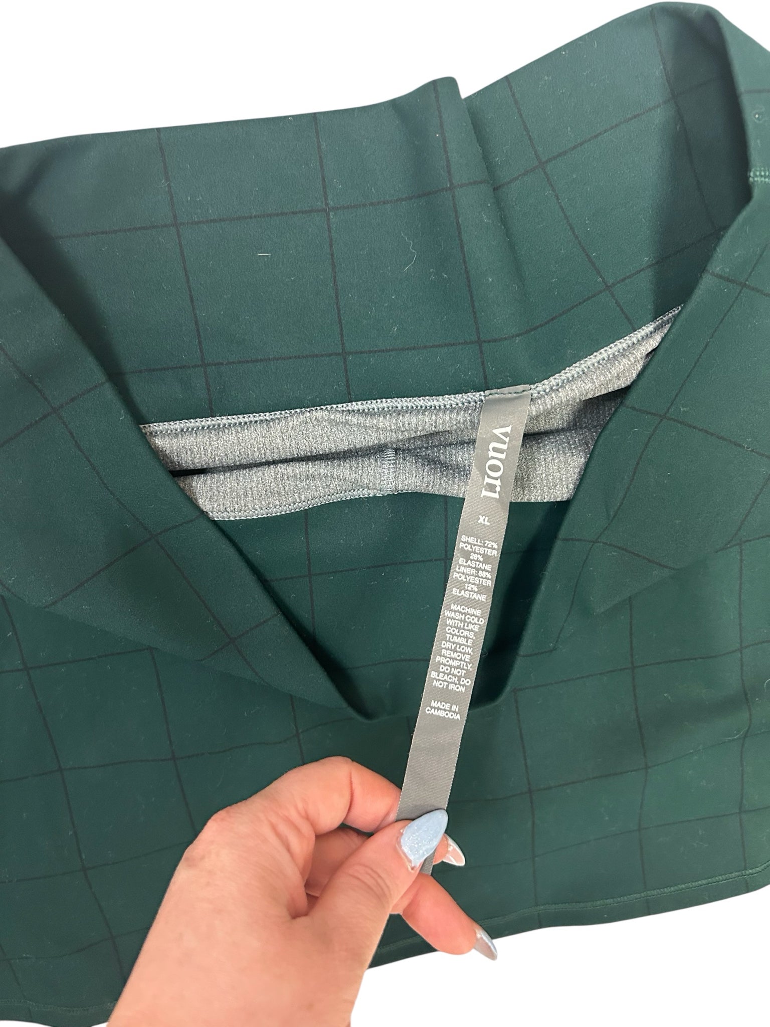 VUORI WINDOWPANE VOLLEY TENNIS SKORT GREEN SIZE XL