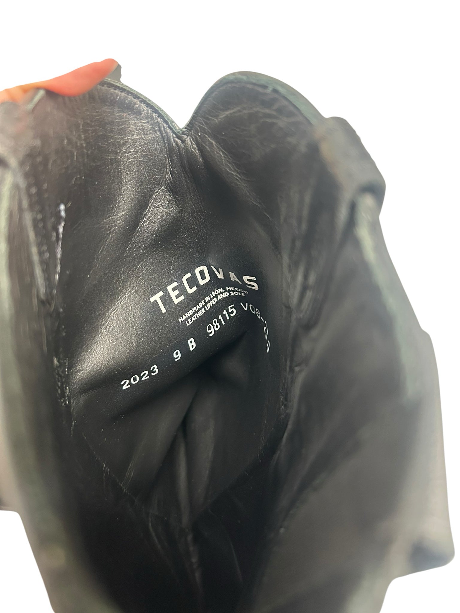 TECOVAS THE HAILEY TALL LEATHER EQUESTRIAN ZIP UP BLACK BOOTS SIZE 9