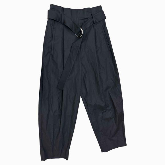 COS BELTED PAPERBAG TAPERED BLACK TROUSER SIZE 2
