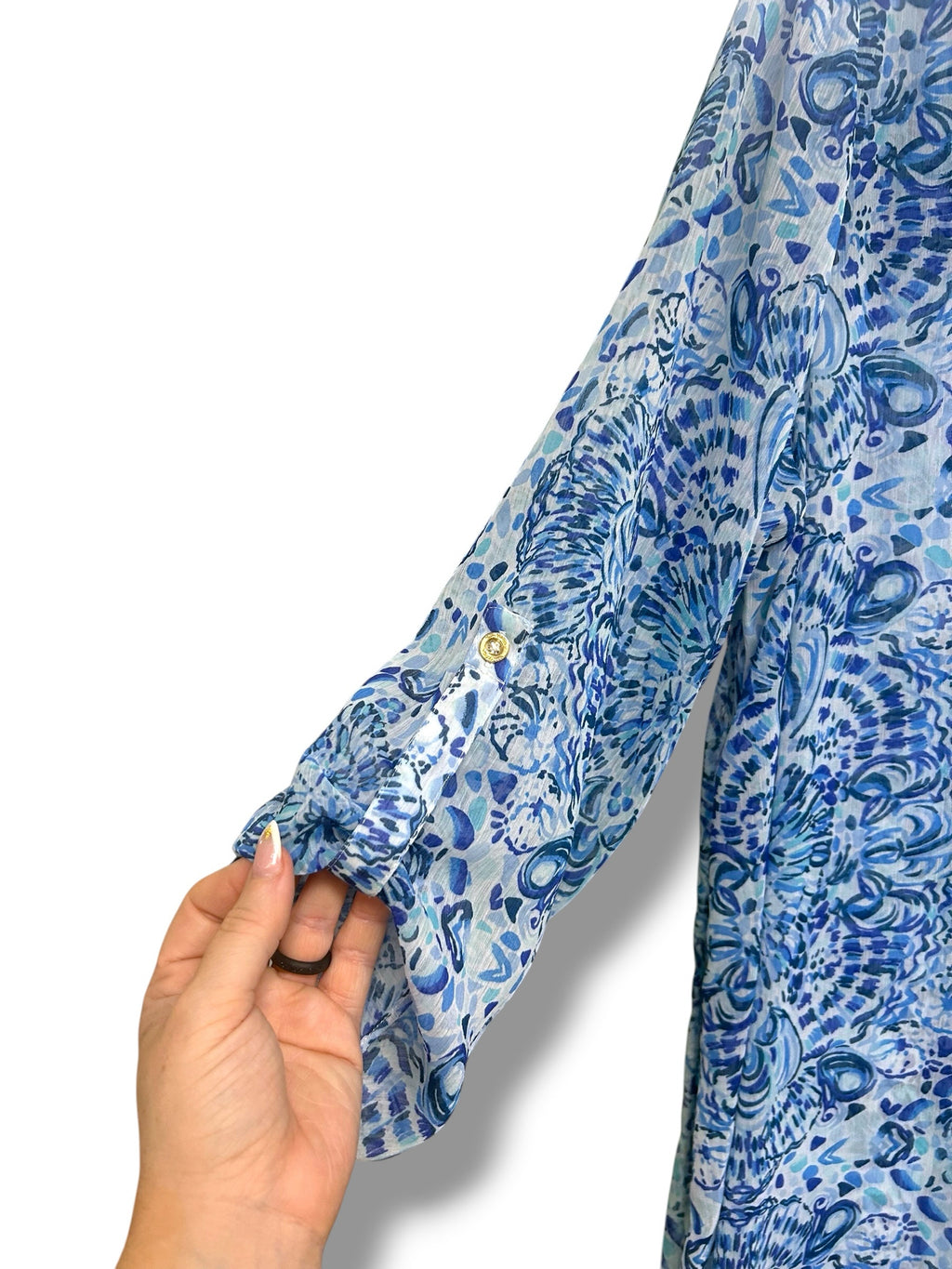 LILLY PULITZER NATALIE MAXI BLUE PAISLEY COVERUP DRESS SIZE XL