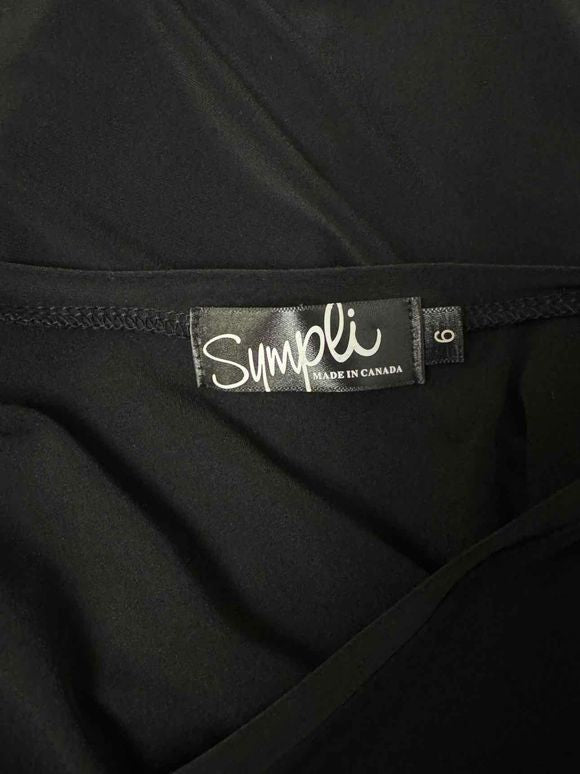 SYMPLI ZESTY ZIPPER LONG SLEEVE BLACK TUNIC TOP SIZE 8