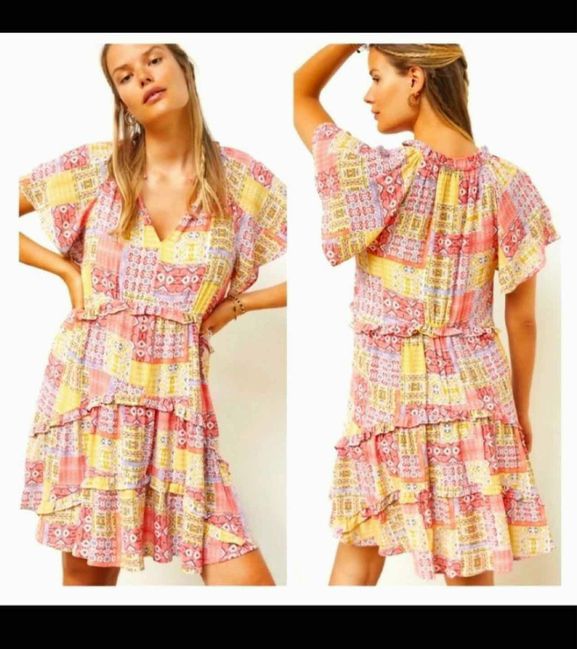 ANTHROPOLOGIE ROBIN TIERED MINI DRESS SIZE XL