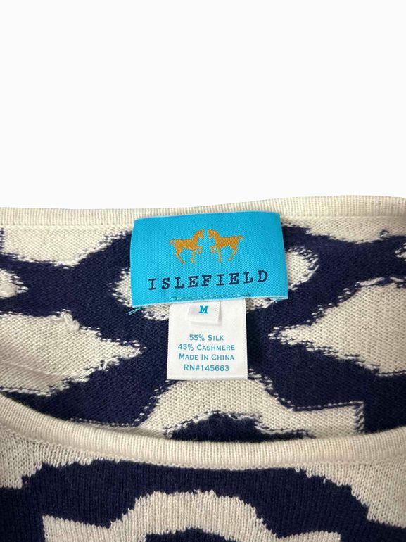 ISLEFIELD SILK CASHMERE BLEND PRINT SWEATER SIZE: M