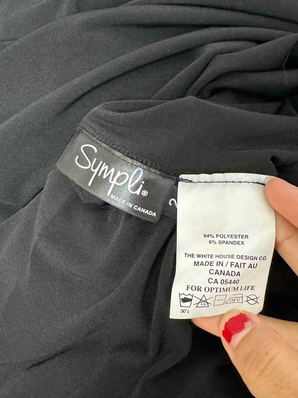 SYMPLI NWT! DRAMA REVERSIBLE ANGLED HEM BLACK DRESS SIZE 2