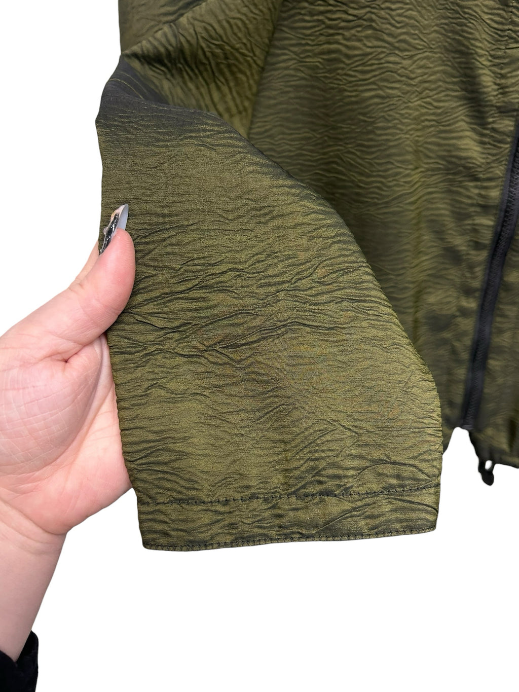 MYCRA PAC REVERSIBLE TEXTURED FULL ZIP OLIVE GREEN JACKET SIZE 1X - WEARHOUSE  CONSIGNMENT