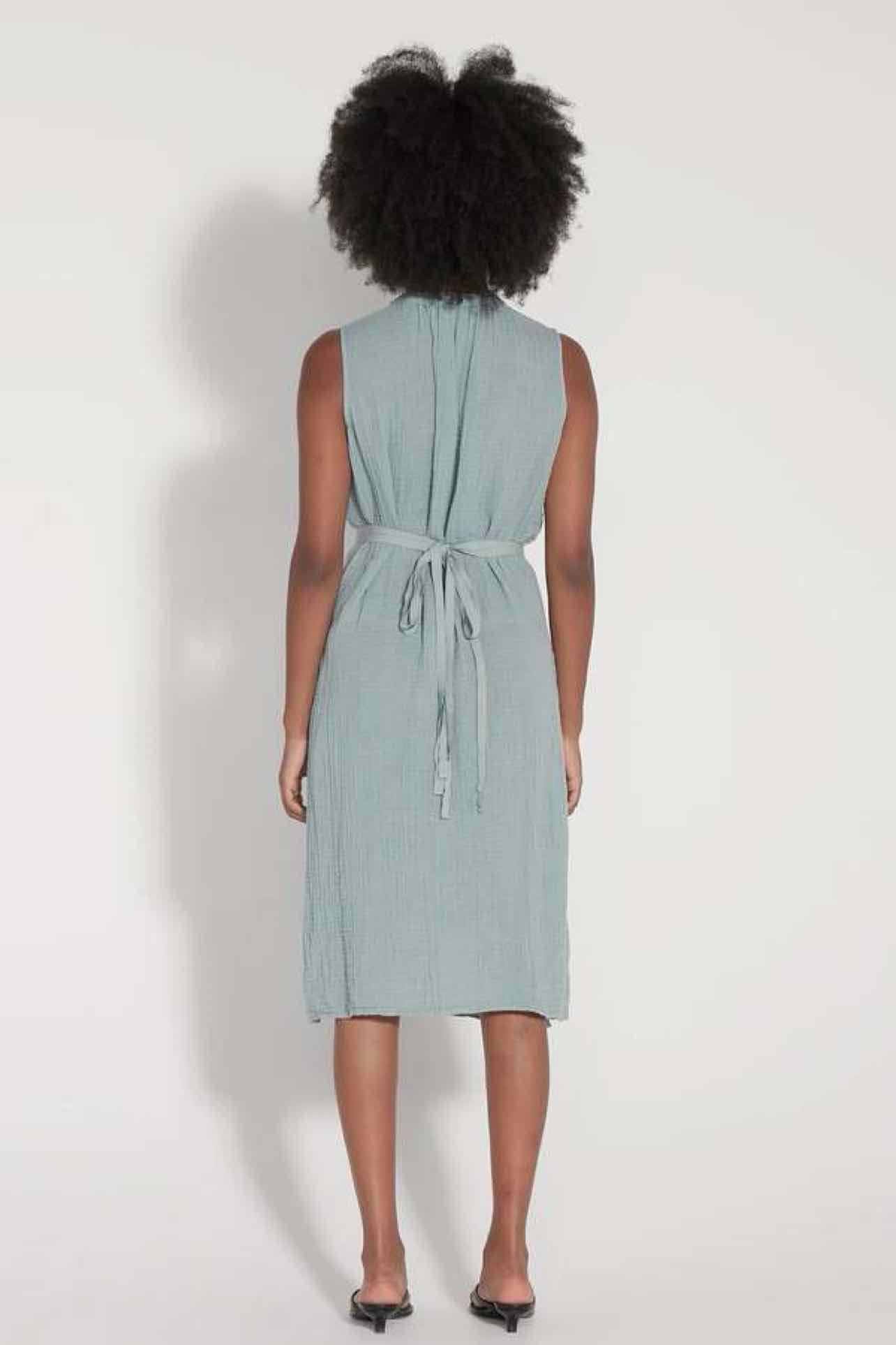 RAQUEL ALLEGRA TATIANA DRESS - STEEL BLUE - GARMENTORY SIZE: 00