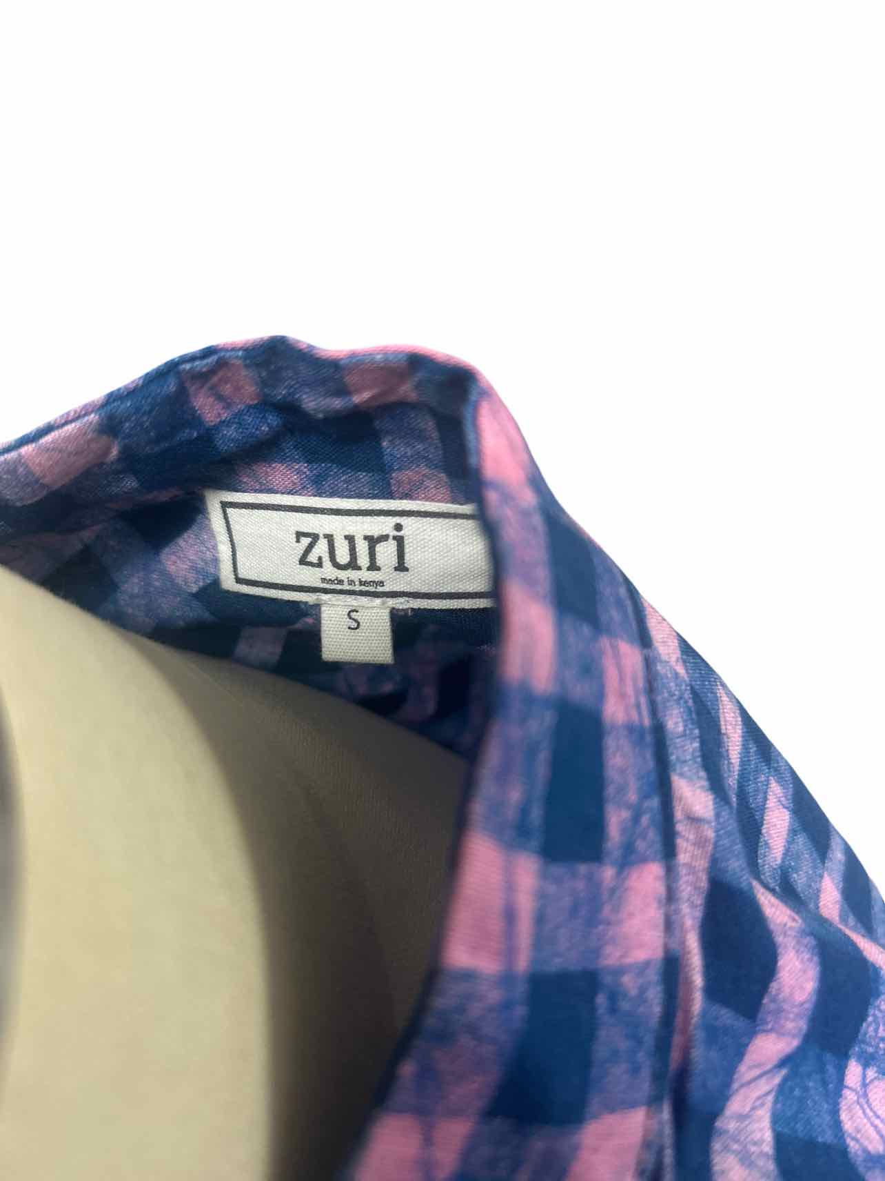 ZURI KENYA LATTICE PRINT SHIRT DRESS SIZE: S