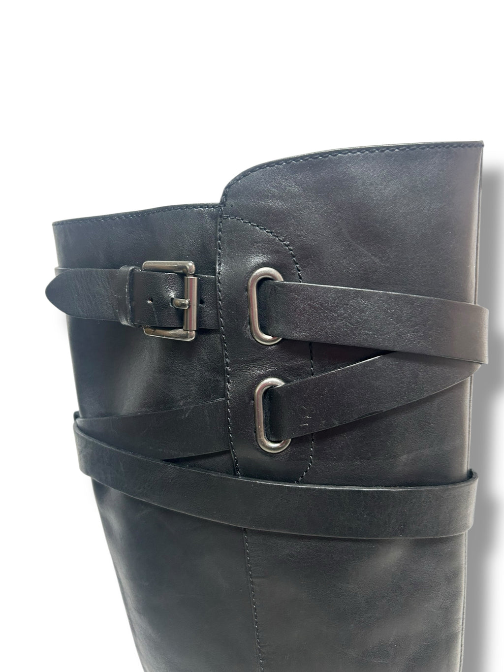 COACH CAYDEN BLACK LEATHER TALL RIDING BOOTS SIZE 8.5