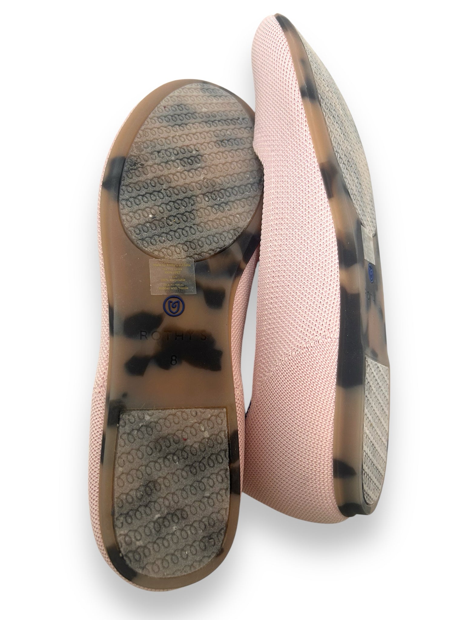 ROTHY'S TH FLAT ROUND TOE LIGHT PINK SIZE 8