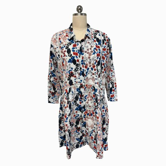 RO'S GARDEN NWT! DEAUVILLE FILIPA FLORAL MULTI-COLOR DRESS SIZE M