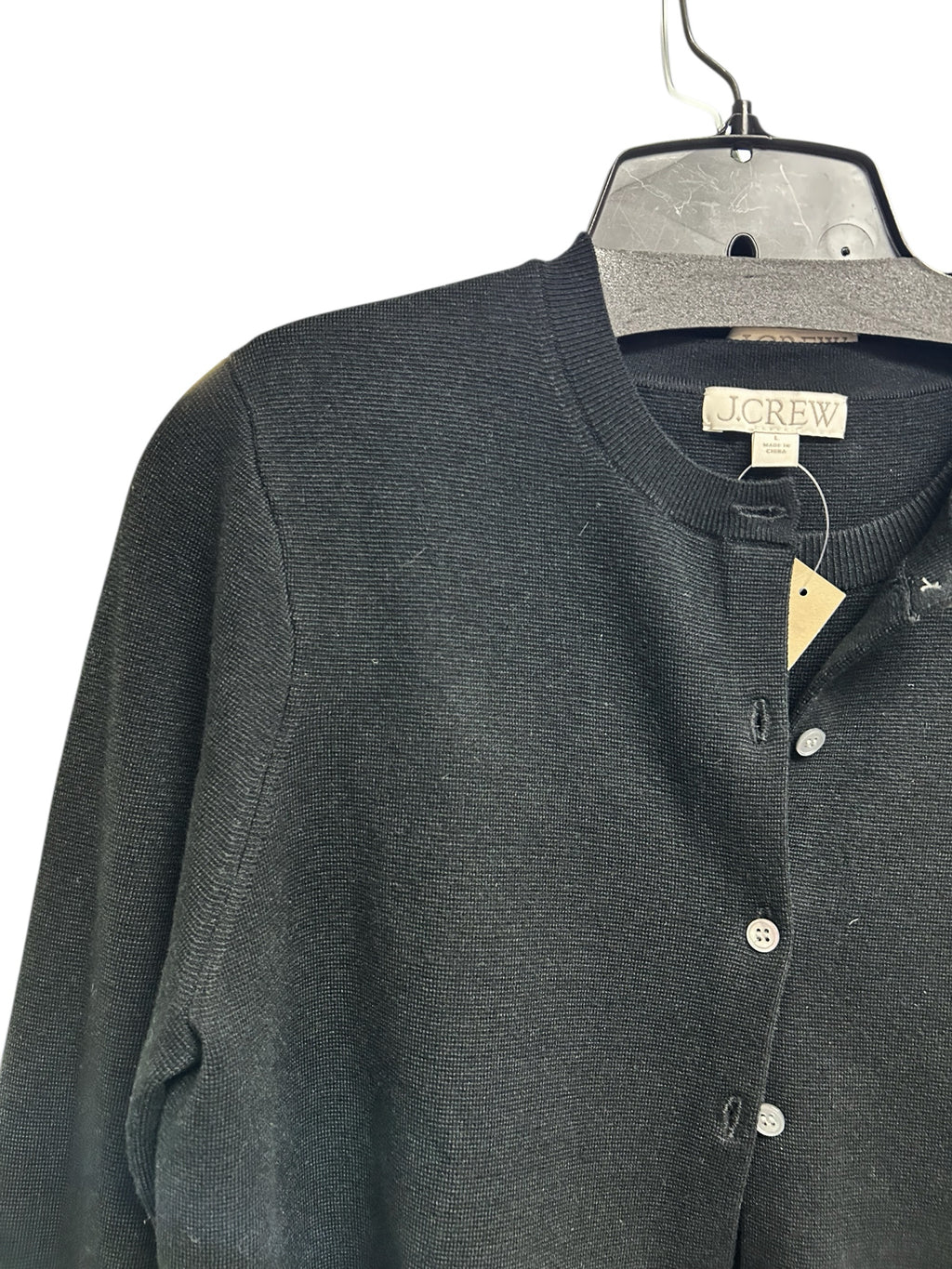 JCREW  NWT TENCEL LYOCELL CARDIGAN/SHELL TWIN SET BLACK SIZE LARGE