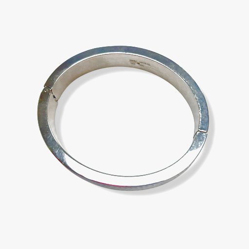 WHITE GOLD 14K BONDED OVER RESIN HINGED CUFF BRACELET - WEARHOUSE  CONSIGNMENT