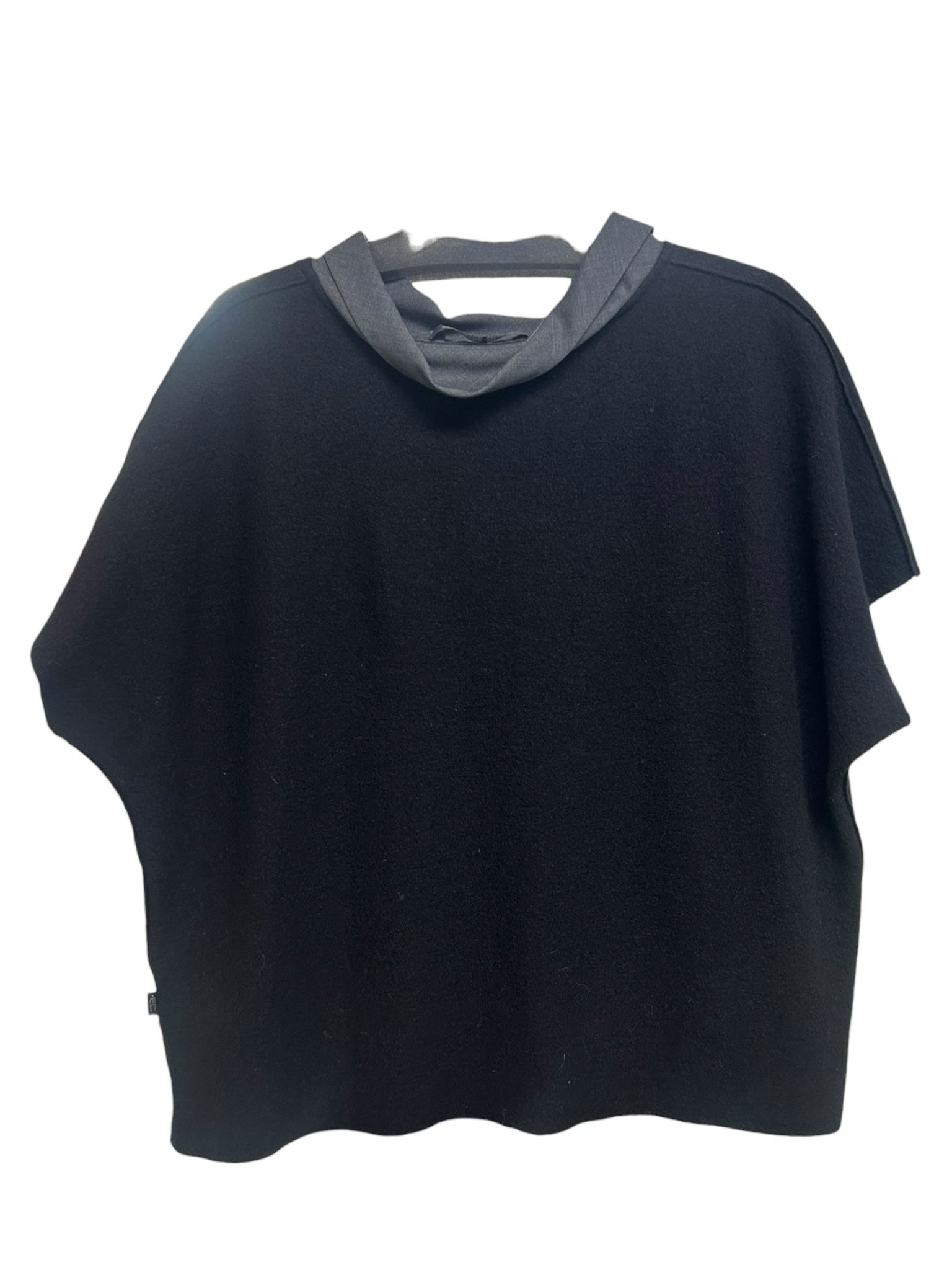 ELEMENTE CLEMENTE ECO WOOL BLACK LAGENLOOK BOXY COLLAR TOP SIZE LARGE - WEARHOUSE  CONSIGNMENT