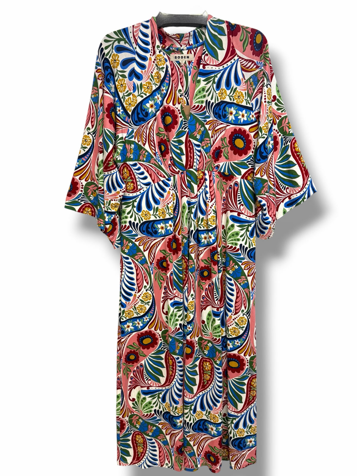 NWT BODEN NELL KIMONO MIDI JERSEY DRESS IN ENCHANTED PAISLEY US SIZE 12