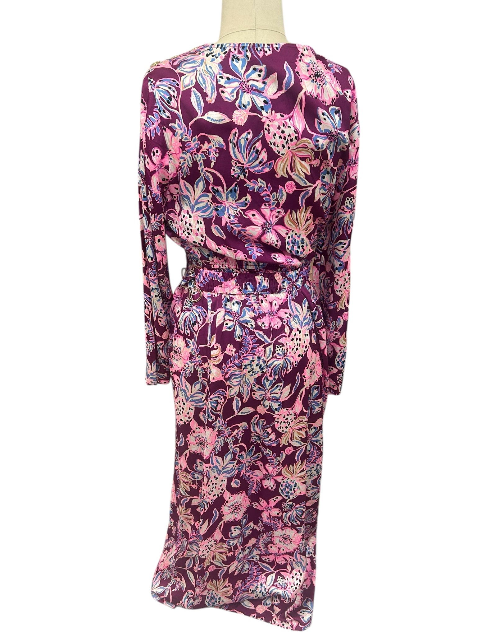 NWT LILLY PULITZER LEOLYNN LONG SLEEVE AMARENA CHERRY MAXI DRESS SIZE 6