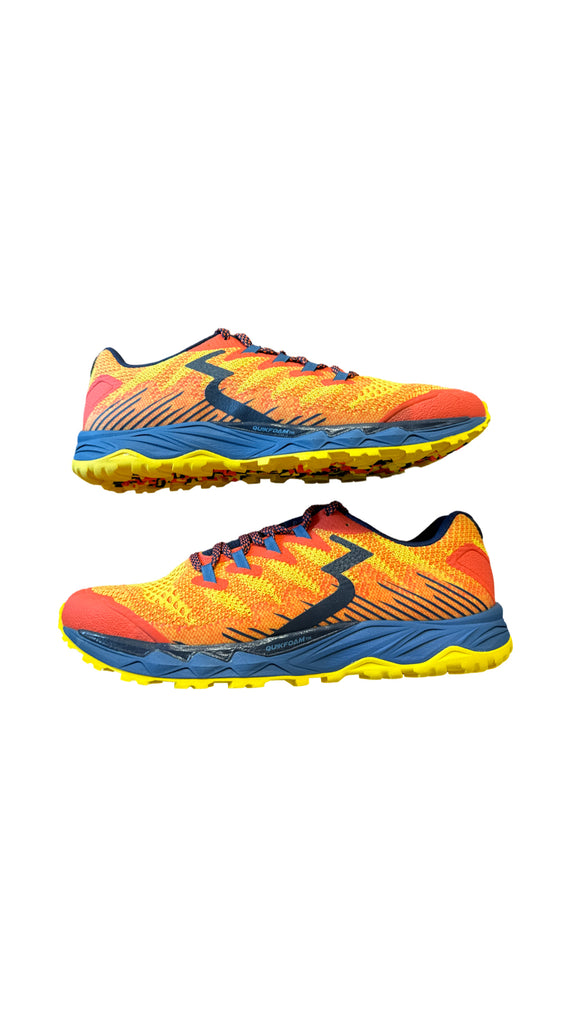 361 DEGREES YUSHAN RUNNING SHOE IN ORG/YELL/BLU SIZE 14