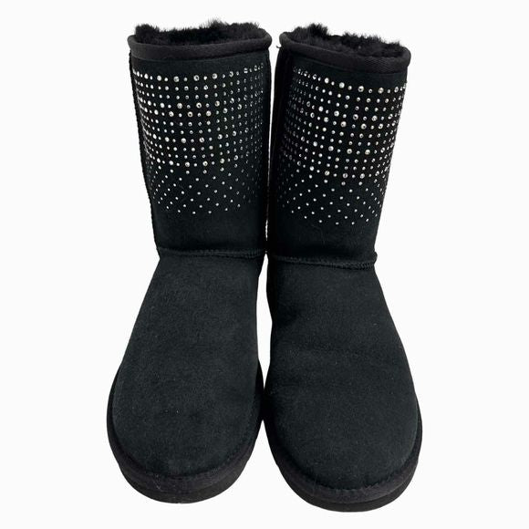 UGG CLASSIC SHORT BLING CRYSTAL BLACK BOOT SIZE 9