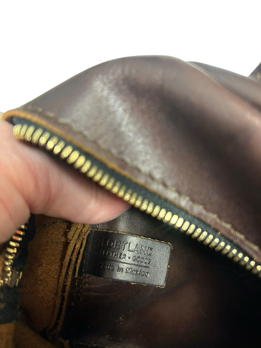 PORTLAND LEATHER GOODS LEATHER SNAP MINI BROWN BACKPACK